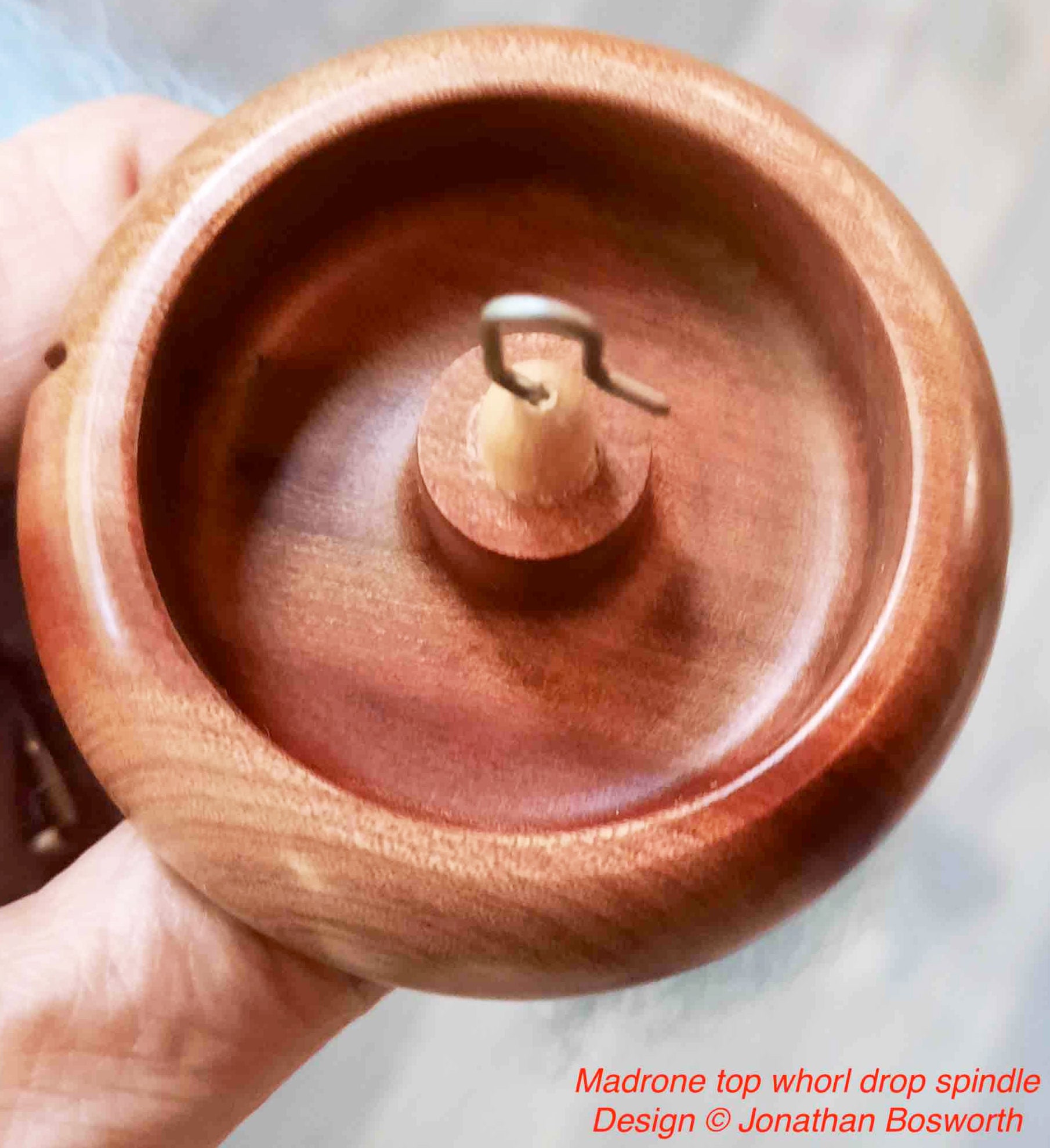 Top Whorl Drop Spindle in Madrone Cook Woods