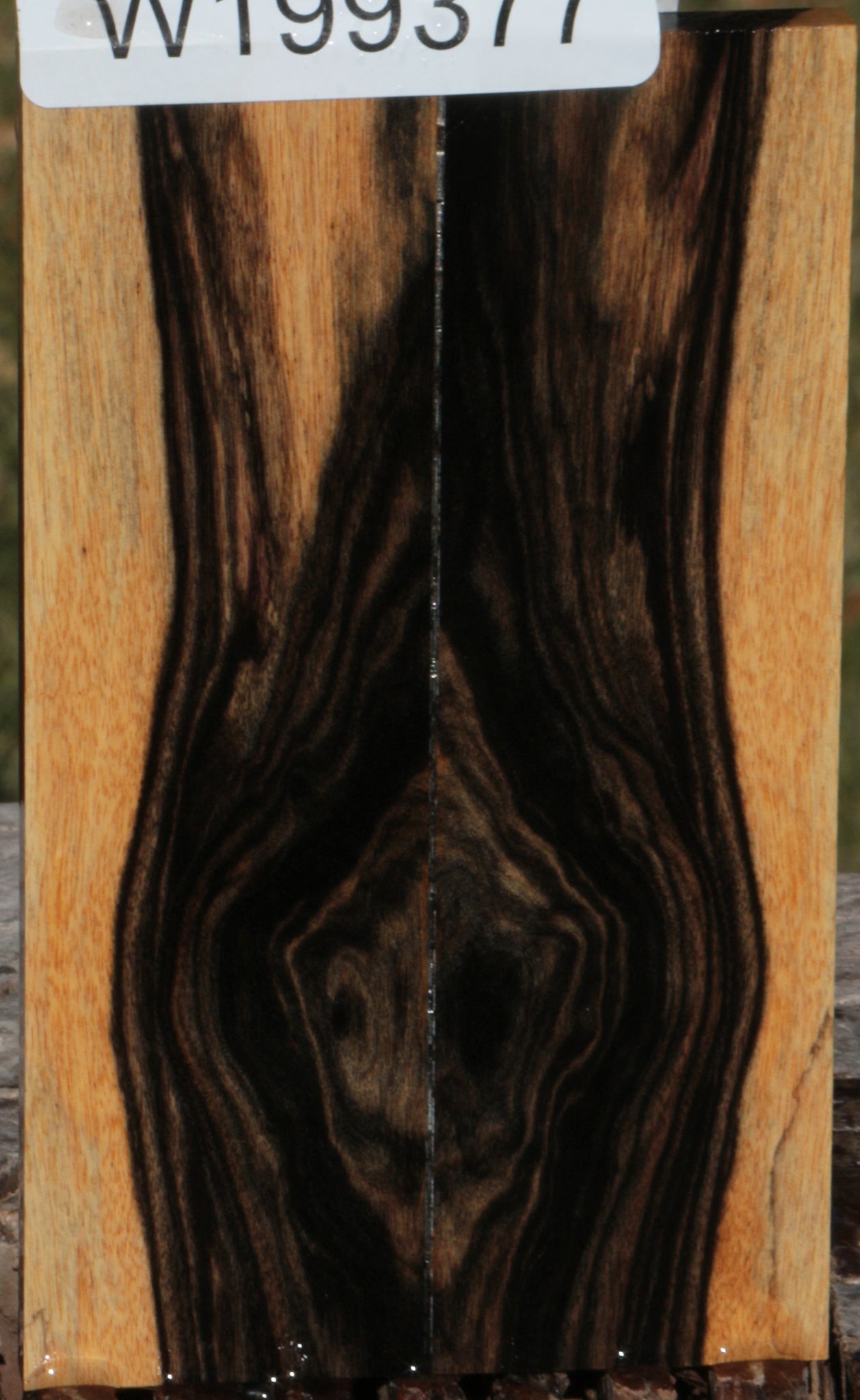 Black & White Ebony Bookmatched Knife Scales