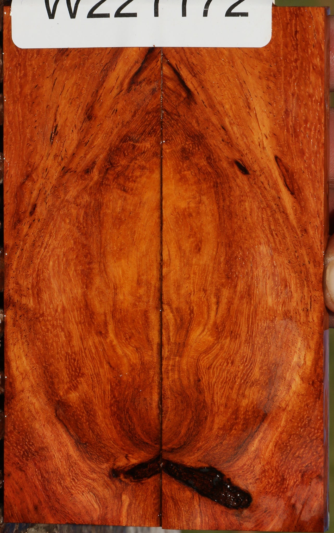 Figured Afzelia Bookmatched Knife Scales