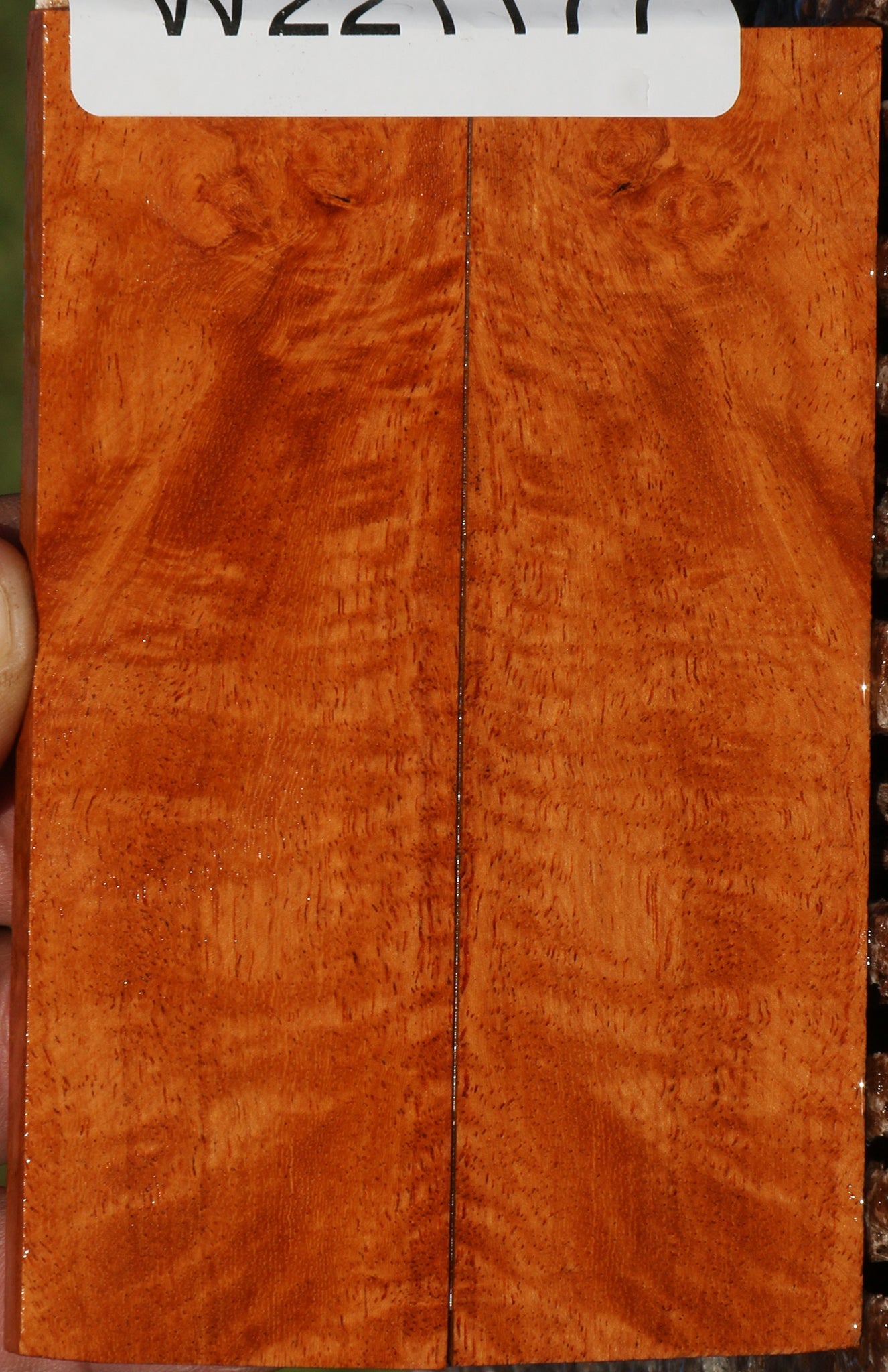 Figured Afzelia Bookmatched Knife Scales