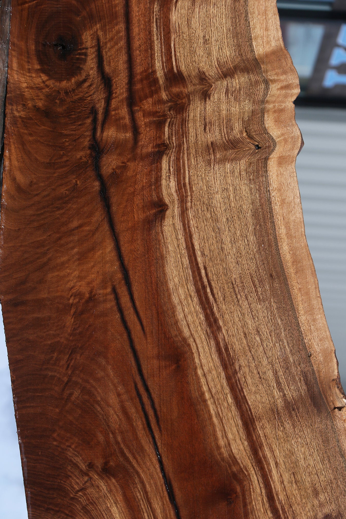 Figured Claro Walnut Live Edge Mini Slab