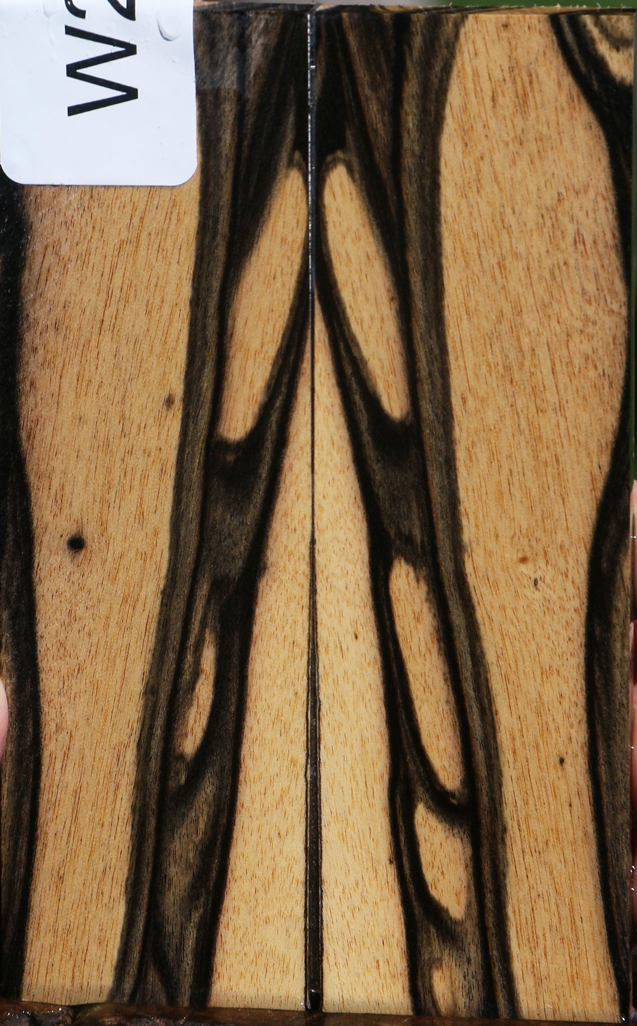 Black & White Ebony Bookmatched Knife Scales