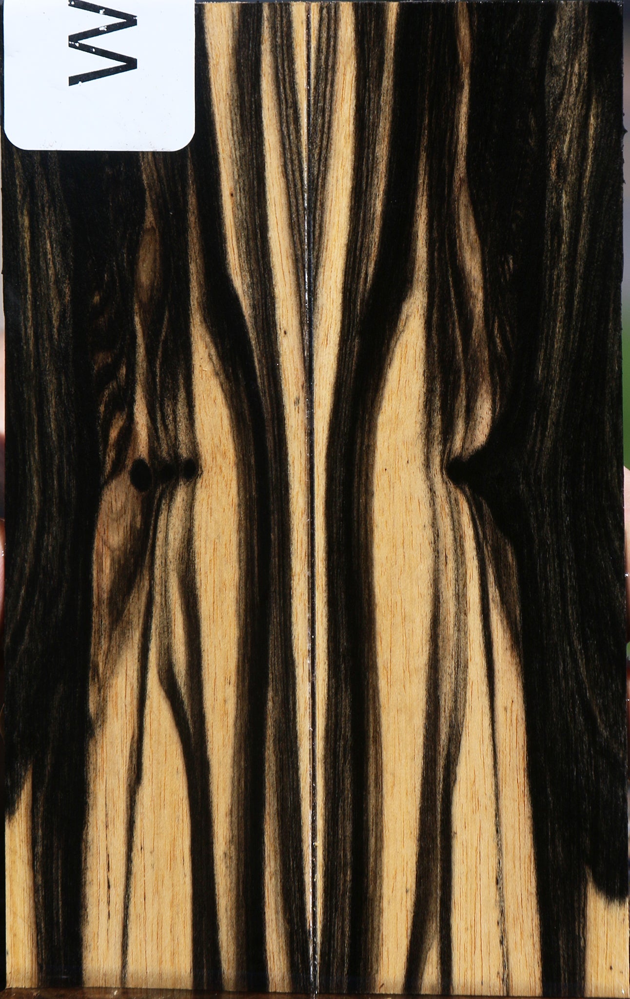 Black & White Ebony Bookmatched Knife Scales