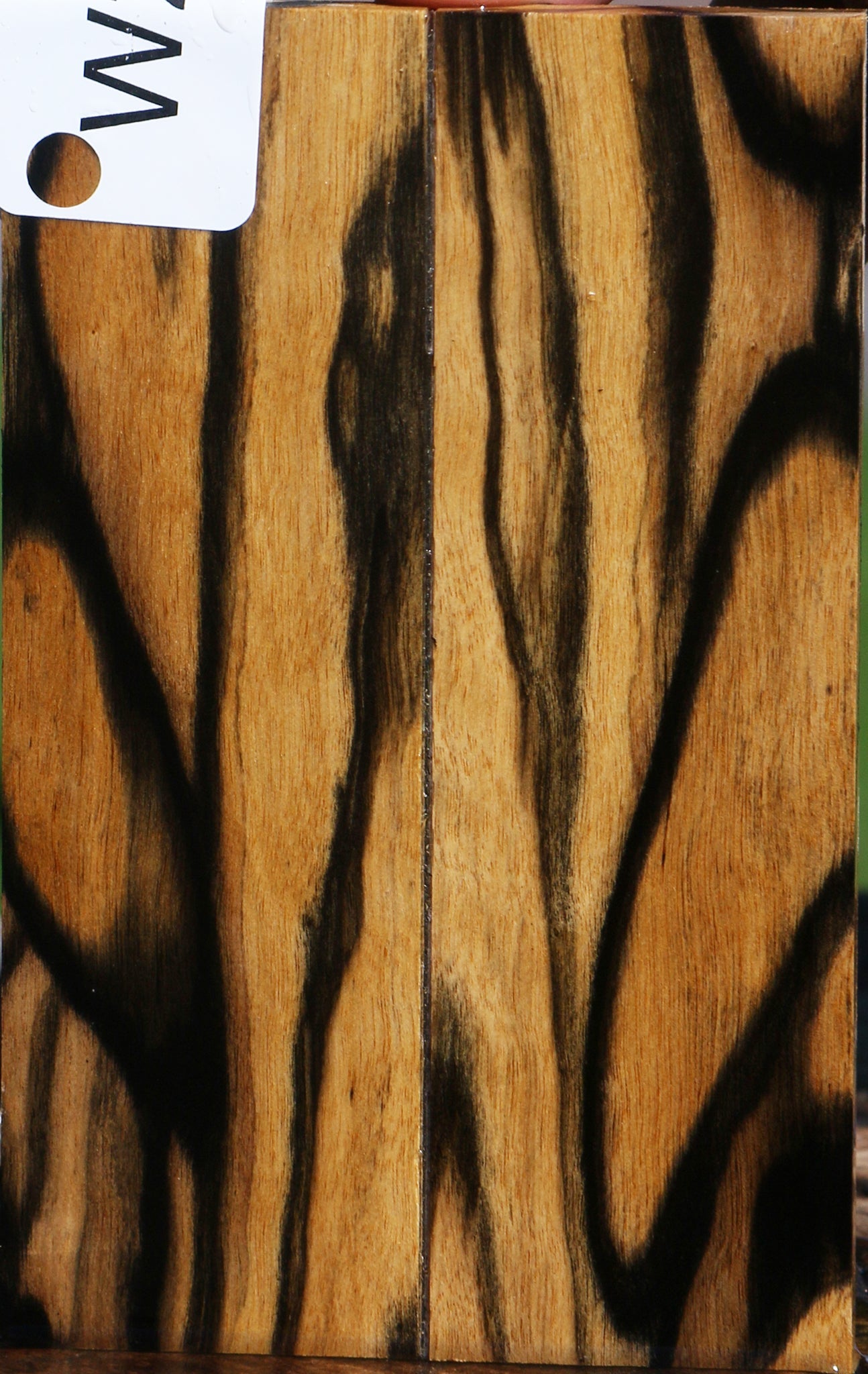 Black & White Ebony Bookmatched Knife Scales