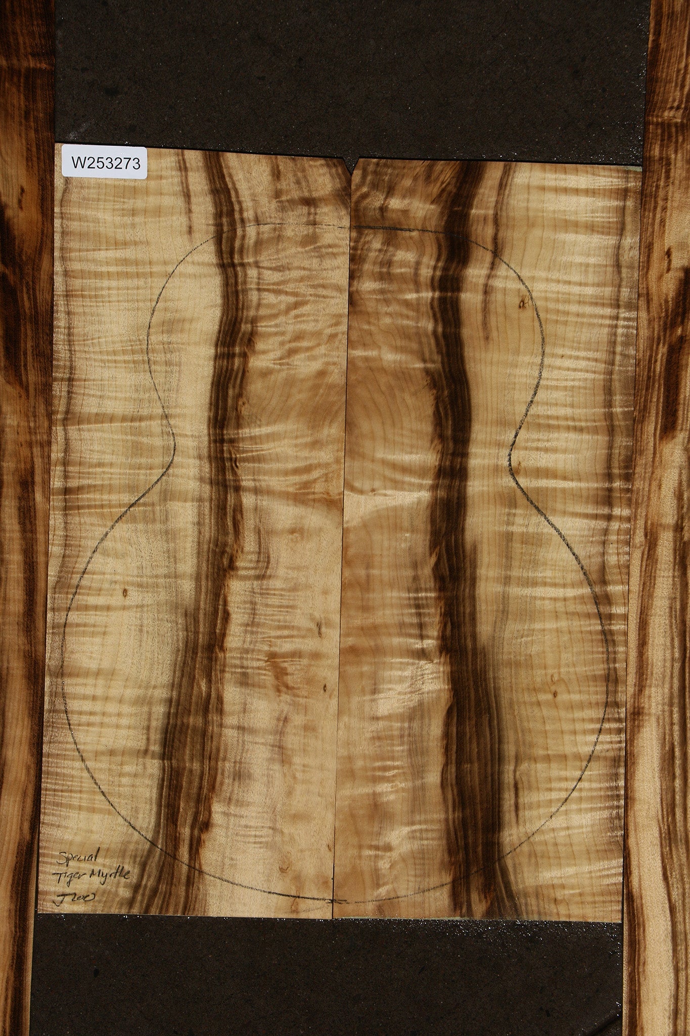Special Grade Tiger Myrtle Jumbo Guitar Set
