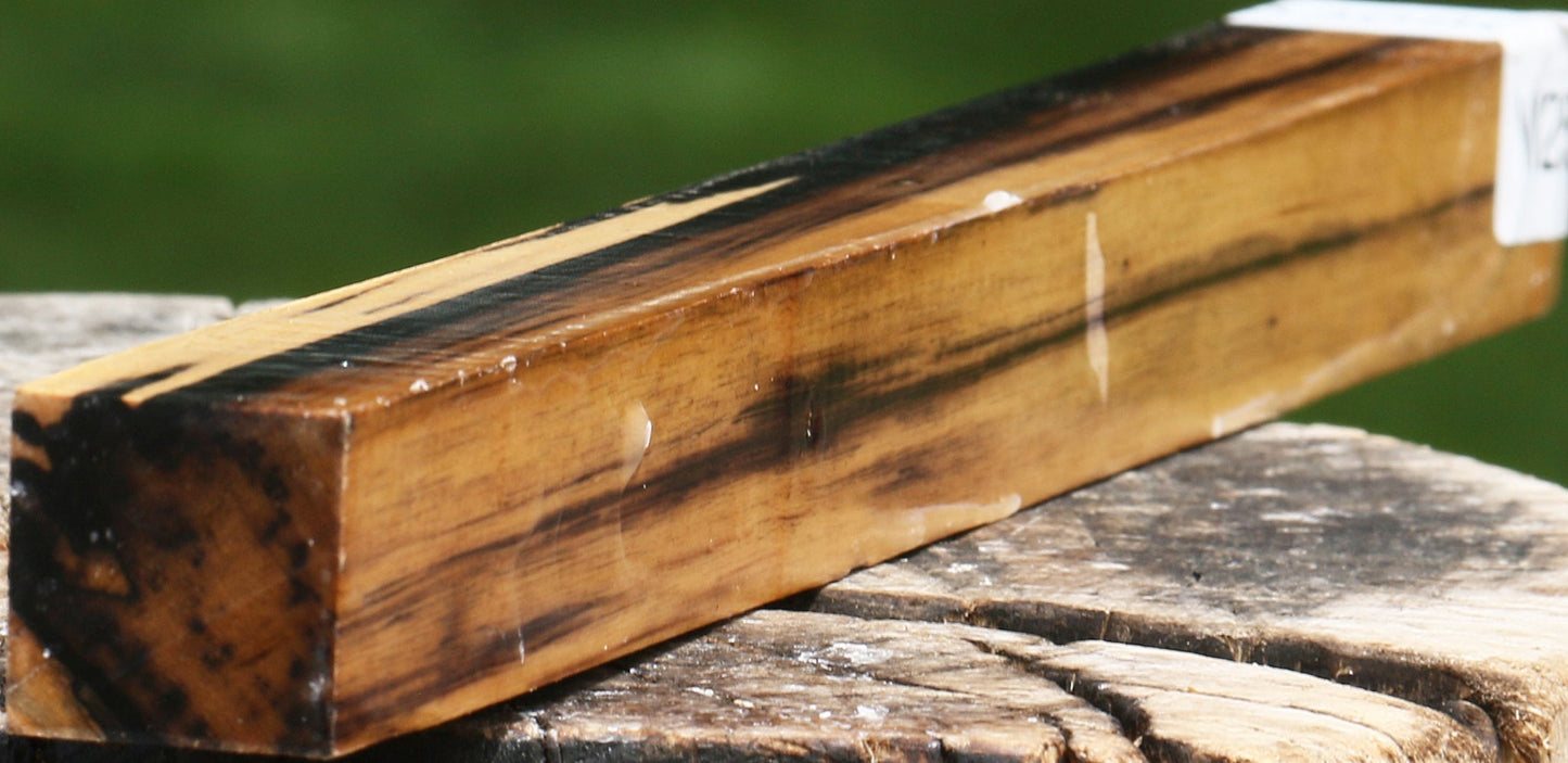 Figured Black & White Ebony Turning Square