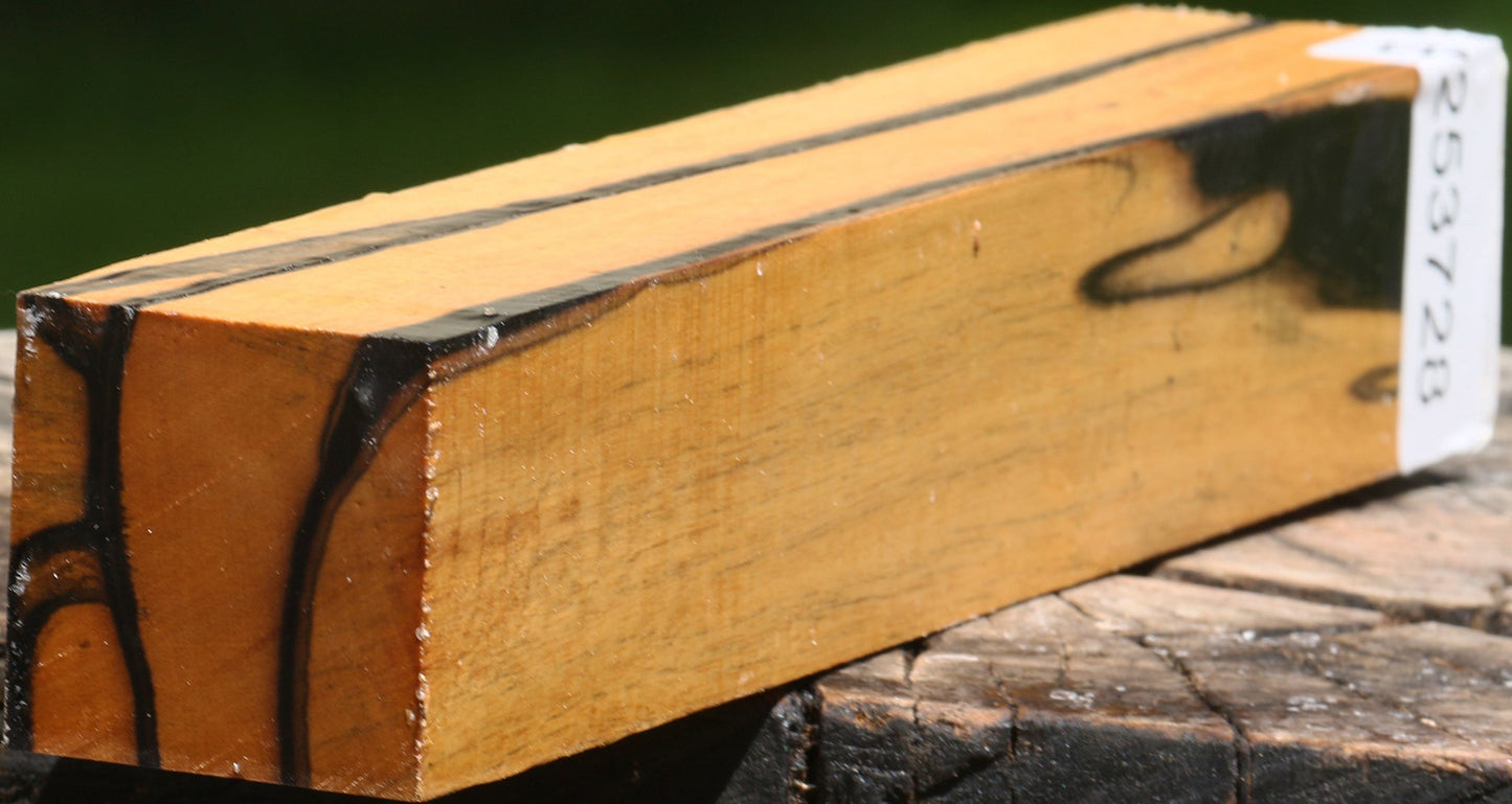 Figured Black & White Ebony Turning Square