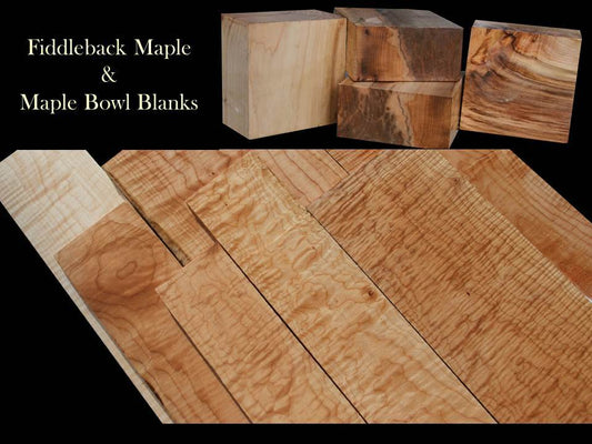 Fiddleback Maple Lumber & Maple Bowl Blanks
