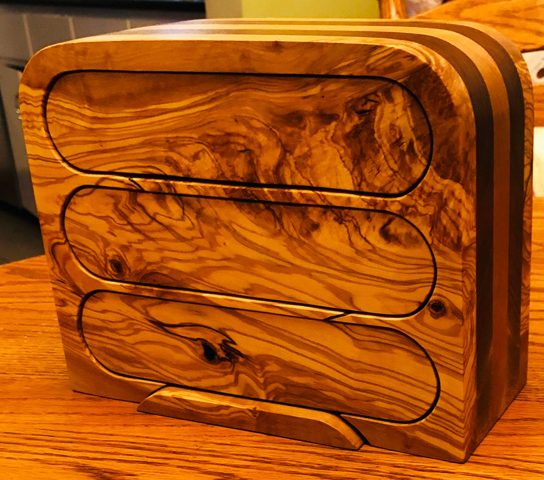 3 Drawer Bandsaw Box in Olivewood