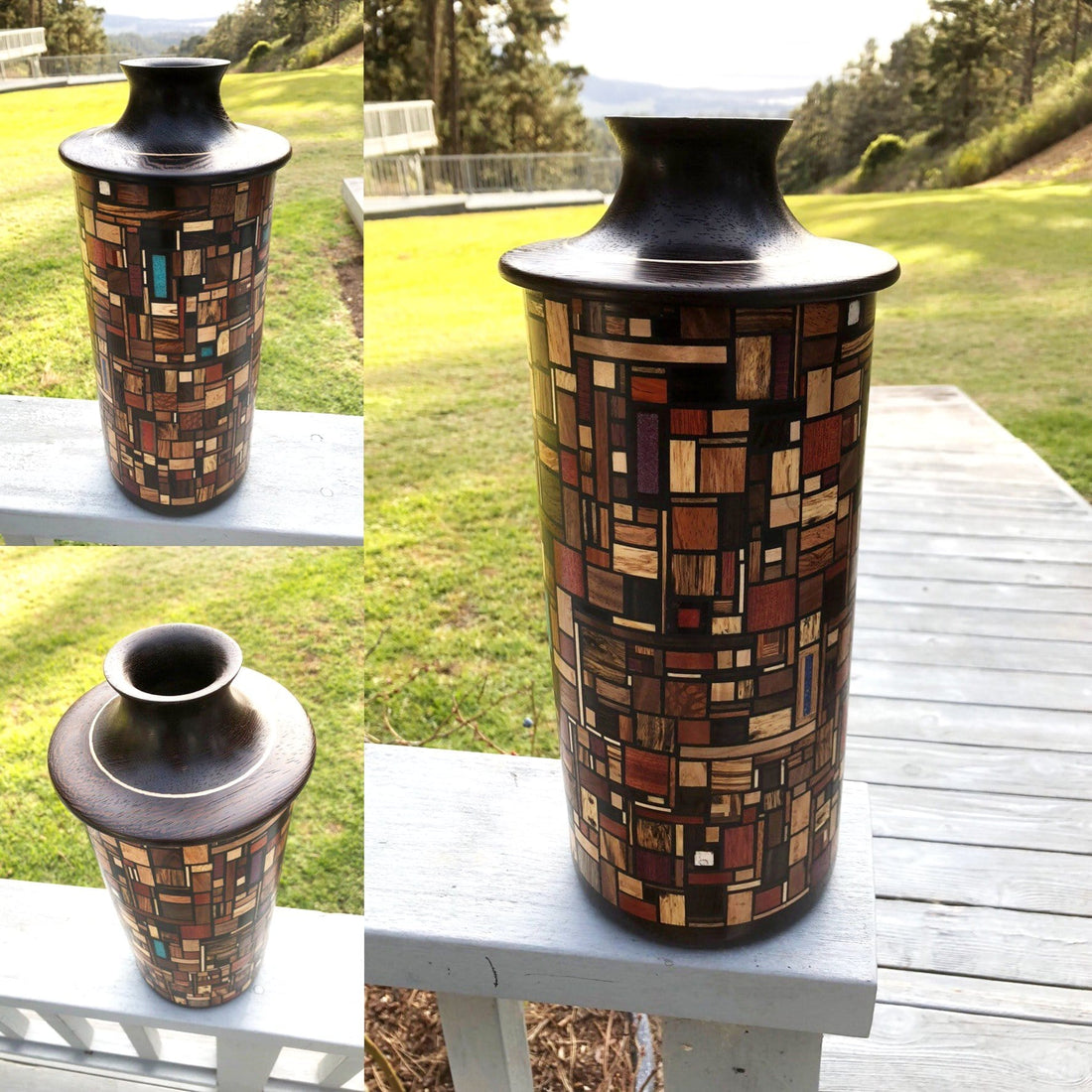 Vase From 16 Different Woods & Stone