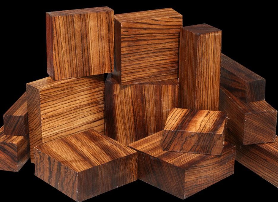 Thick African Zebra Turning Wood - Rare Kiln Dried Blanks!