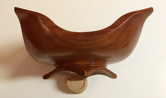 8"x8"x3" Khala Turned Square Top with Square Base and Danish Oil Finish