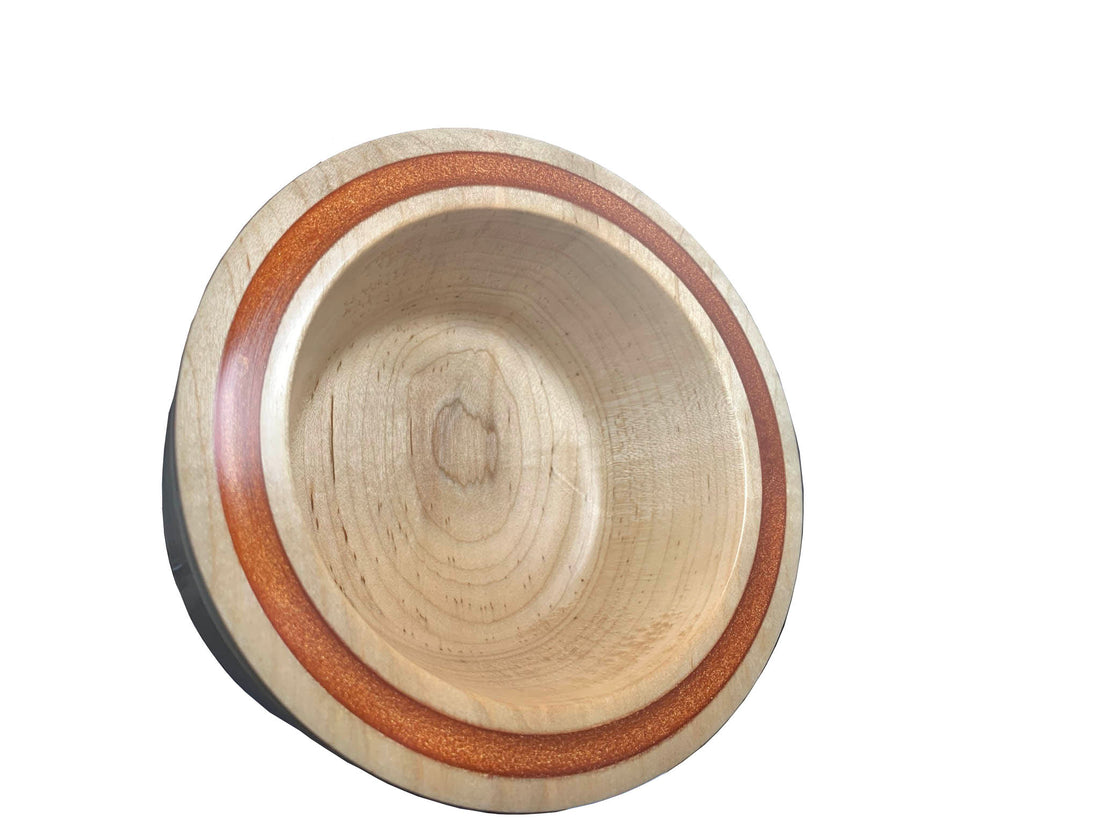 Ambrosia Maple Bowl with Real Copper Dust & Copper-Colored Resin Inlay