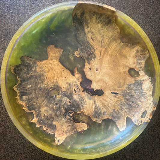 Buckeye Burl Resin Bowl