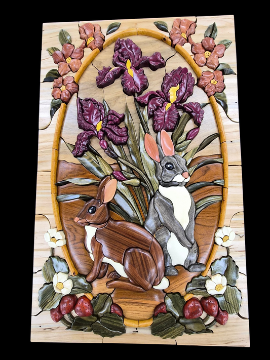 Bunnies in the Garden Stain Glass Pattern