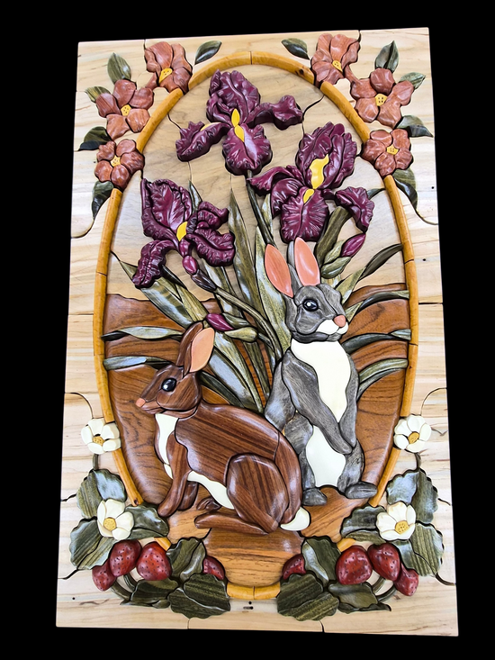 Bunnies in the Garden Stain Glass Pattern
