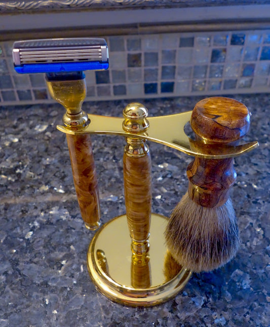 Burled & Spalted Maple Shave Kit