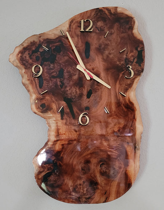 California Cottonwood Burl Clock