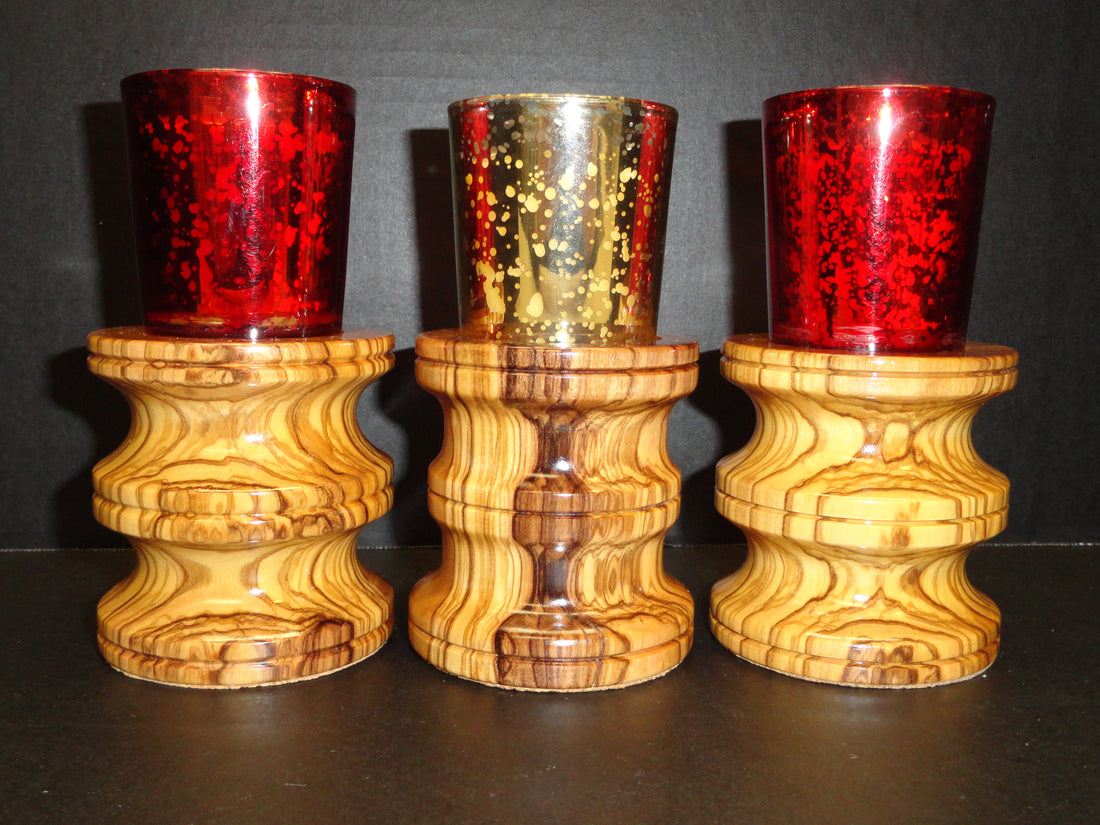 Candle Holders in Italian Olive