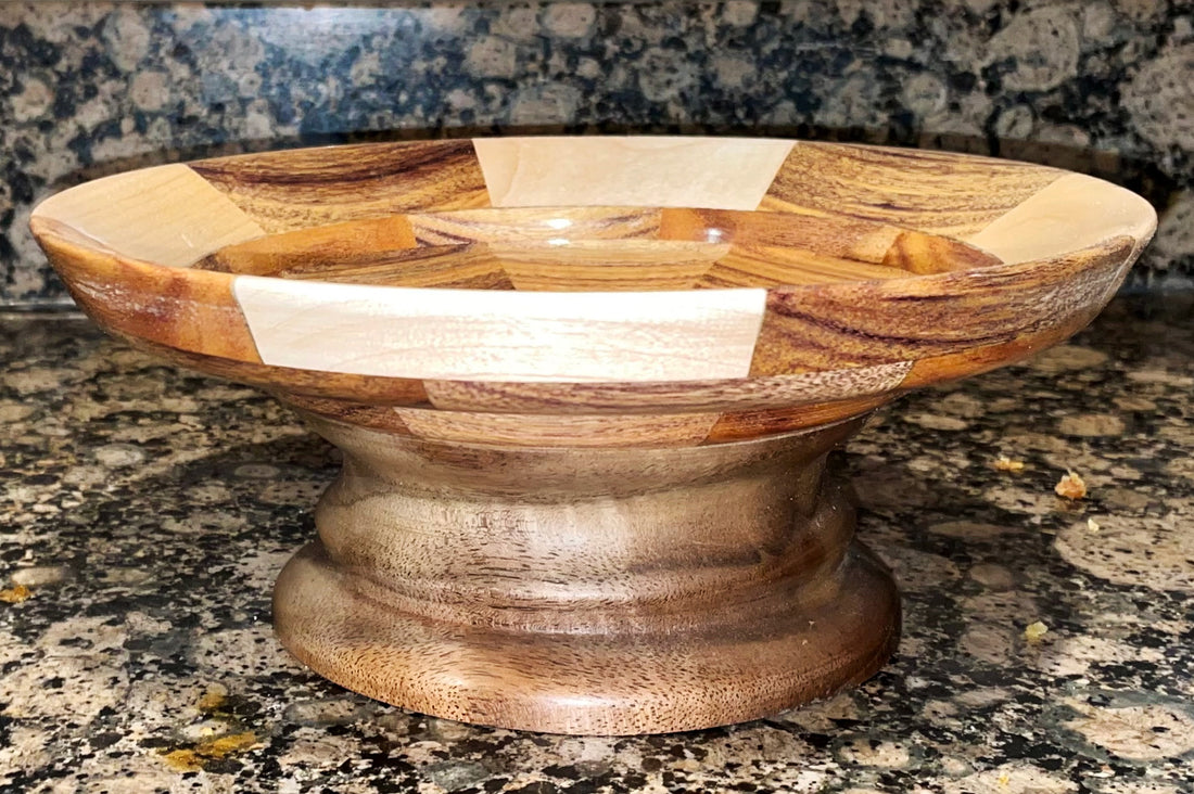 Charming Bowl in Canarywood, Maple, and Walnut