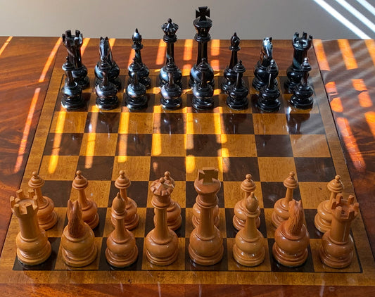 Chess Pieces in Ebony and Boxwood