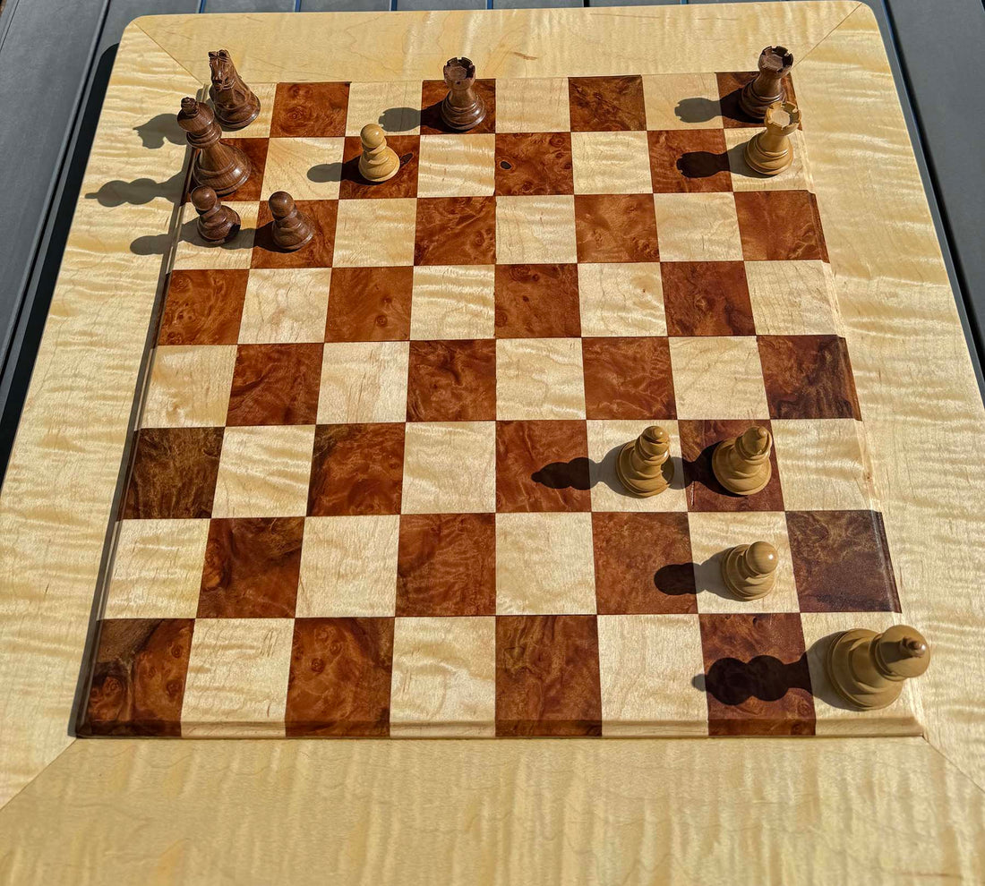 Chessboard in Brazilian Pepperwood Burl