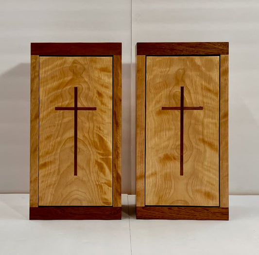 Cremation Boxes in Curly Birch and Sapele