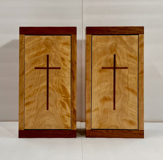 Cremation Boxes in Curly Birch and Sapele
