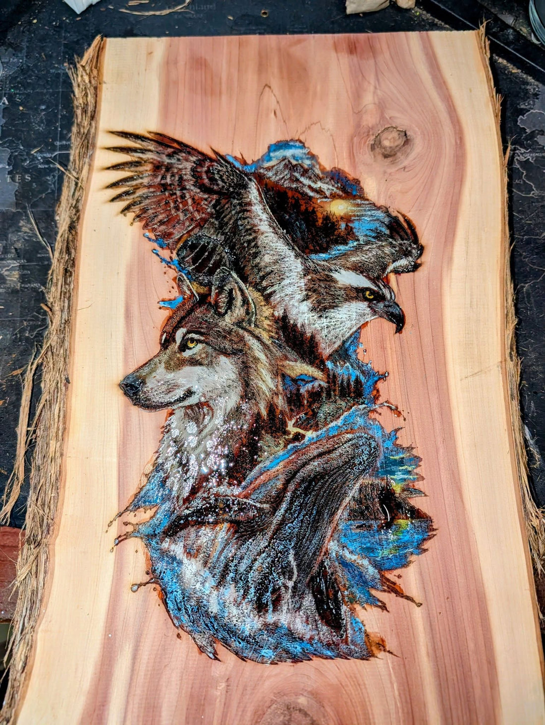Custm Artwork in Tennessee Red Cedar