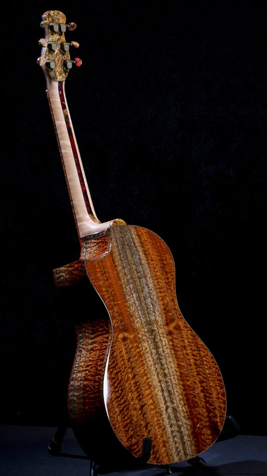 Custom Hatcher Parlor Guitar with Pomelle Figured Sapele Back and Sides