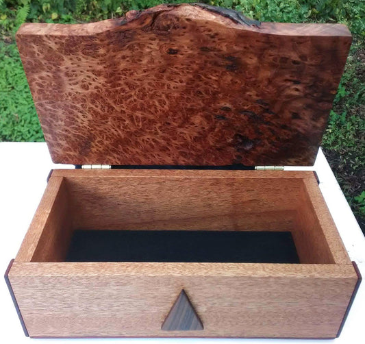 Redwood Burl, African Mahogany, Padauk, and Bolivian Rosewood Keepsake Box
