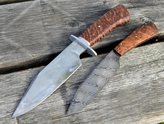 Redwood Burl & Amboyna Knives