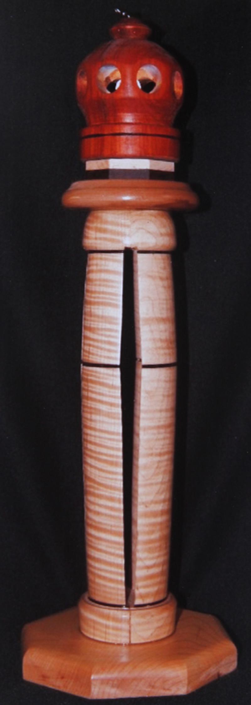 Figured Maple Lighthouse with Cherry, Ebony, and Borneo Rosewood