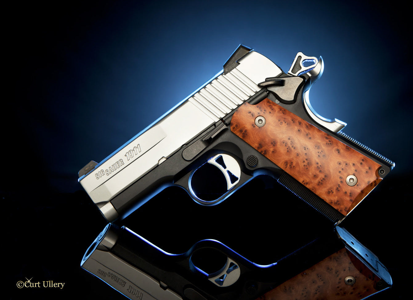 Officer size 1911 Pistol in Thuya Burl – Cook Woods