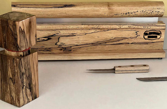 Peppermill and Mezzaluna in Spalted Sugar Maple
