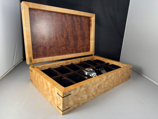 Quilted Maple and Waterfall Bubinga Watch Box