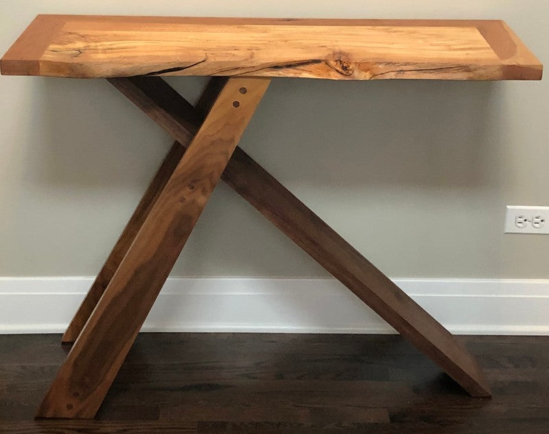 Table in Spalted Alder and Cherry with Walnut base