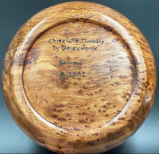 "The Trout" Bowl Bottom in Redwood Burl