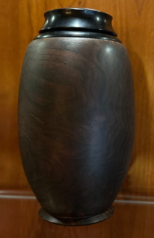 Urn in Claro Walnut with Ebony