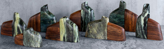Rainforest Art Vessel Collection in African Zebrawood and Brazilian Soapstone
