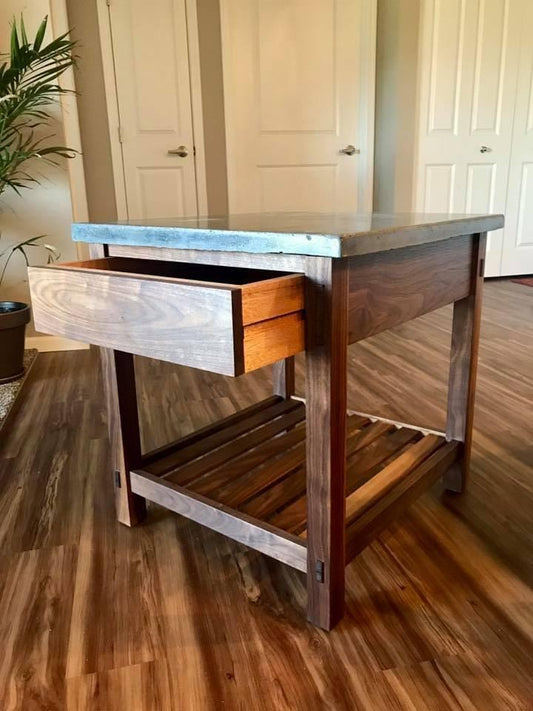 Walnut & Mahogany Concrete End Table