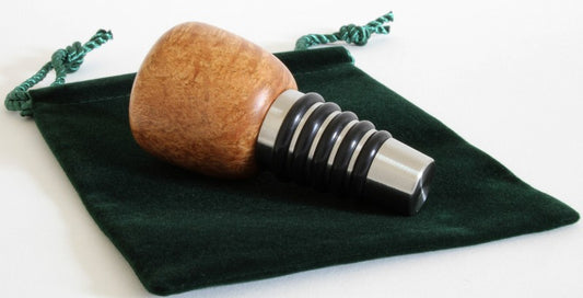 Whiskey Bottle Stopper in Museum Grade Pyinma Burl