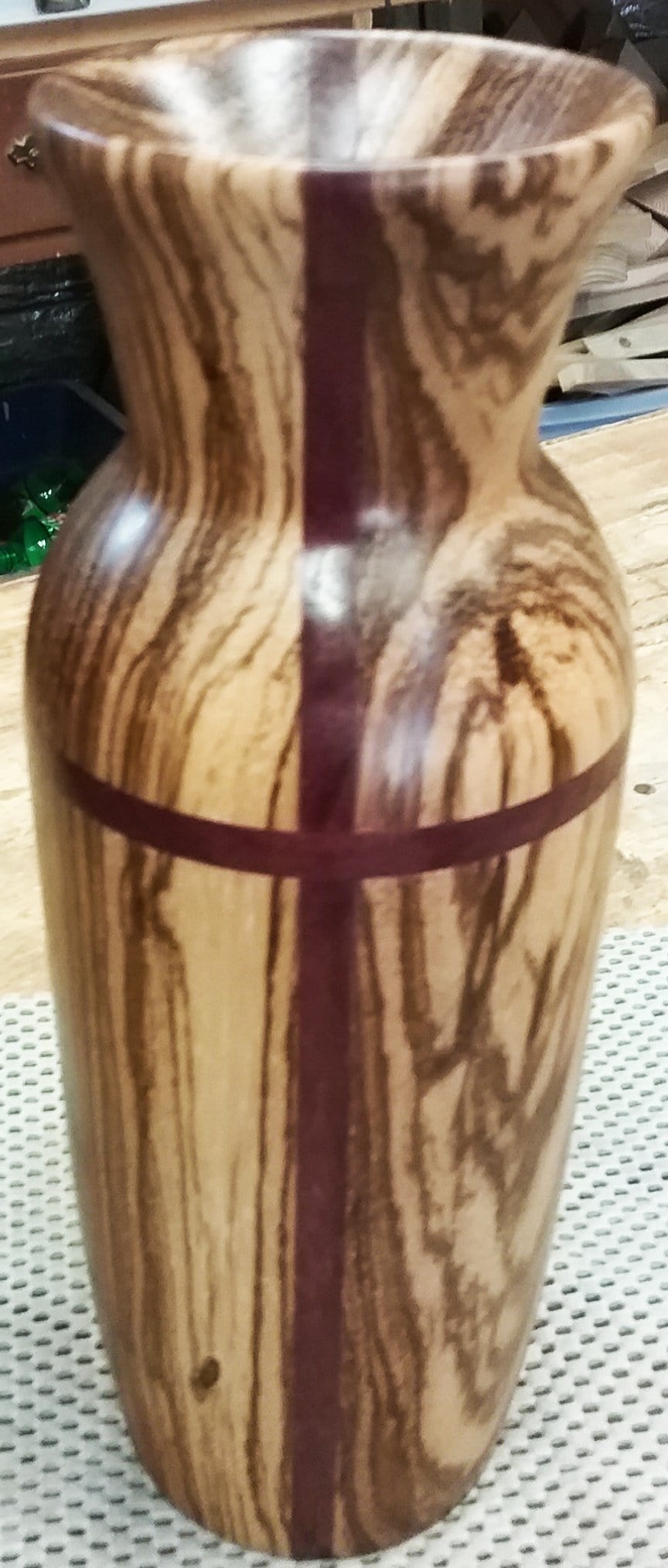 Zebra wood and Purpleheart Vase