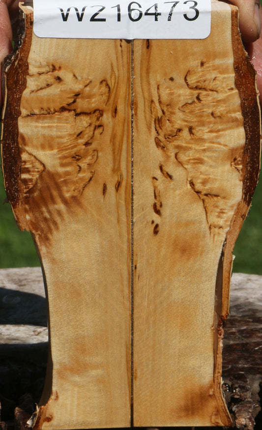 Figured Masur Birch Live Edge Knife Scales