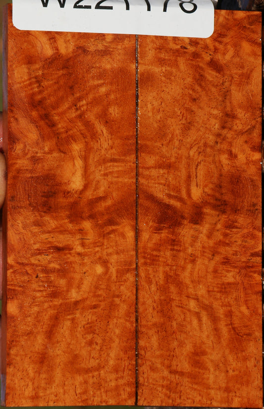 Figured Afzelia Bookmatched Knife Scales