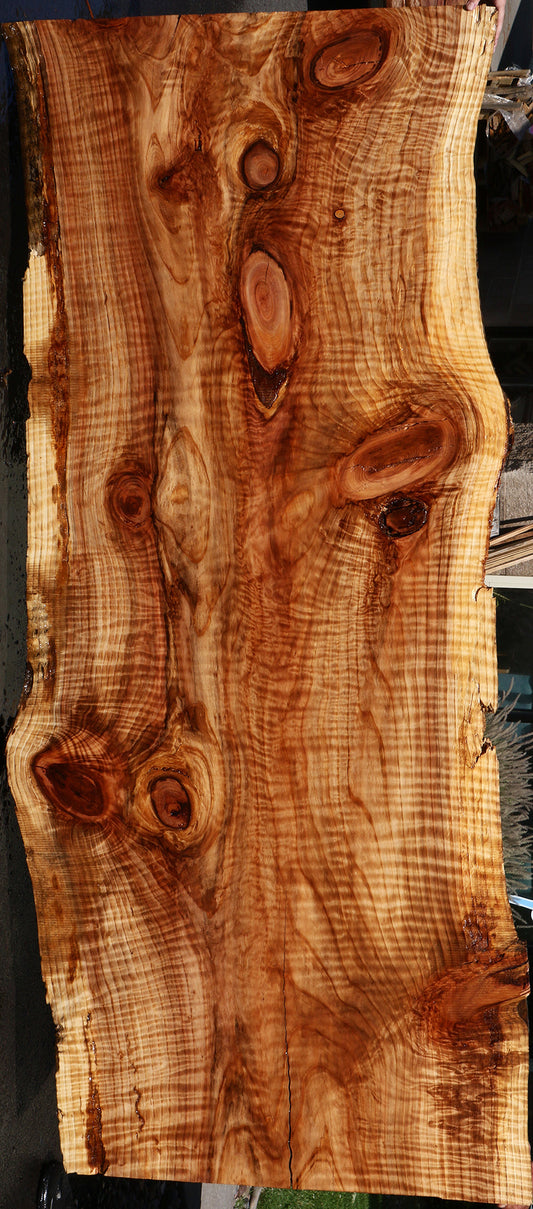 Curly Redwood Live Edge Slab