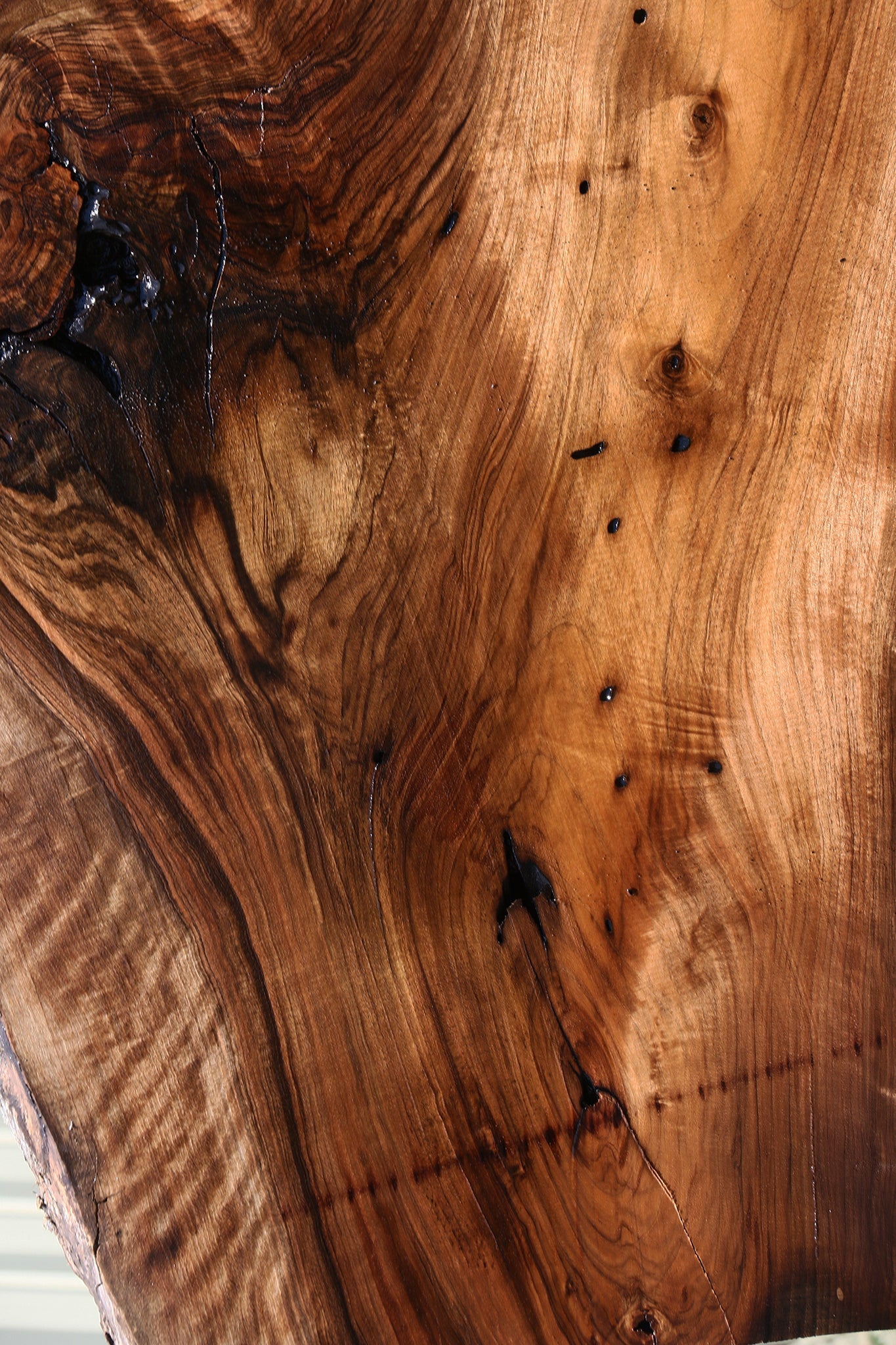 Figured English Walnut Live Edge Slab (Free Shipping Excluded)