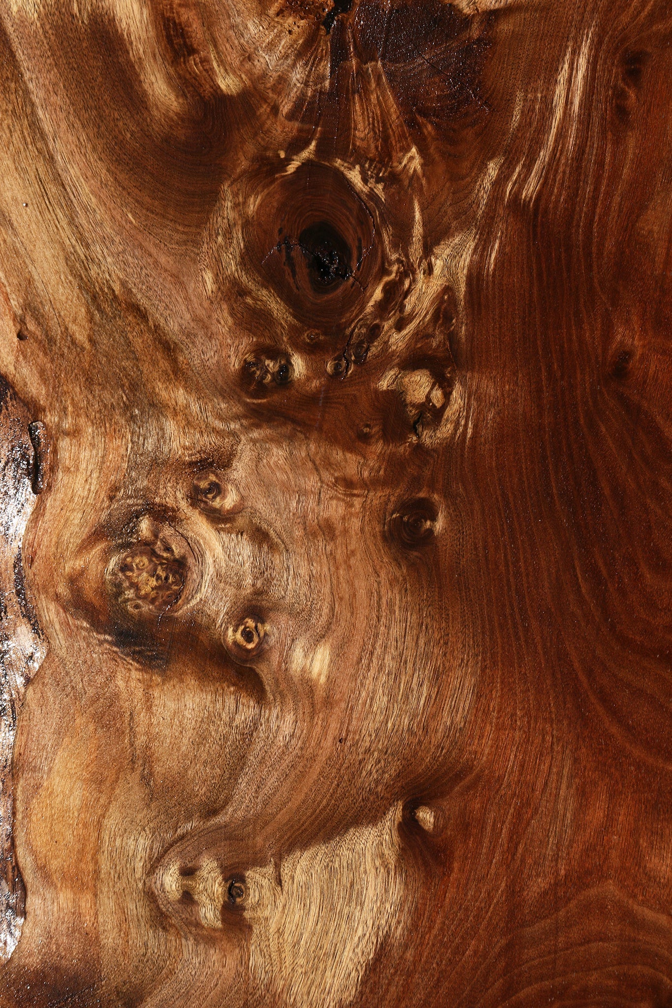 Figured Rustic Claro Walnut Live Edge Mini Slab