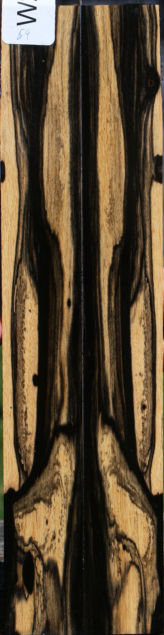 Black & White Ebony Bookmatched Knife Scales