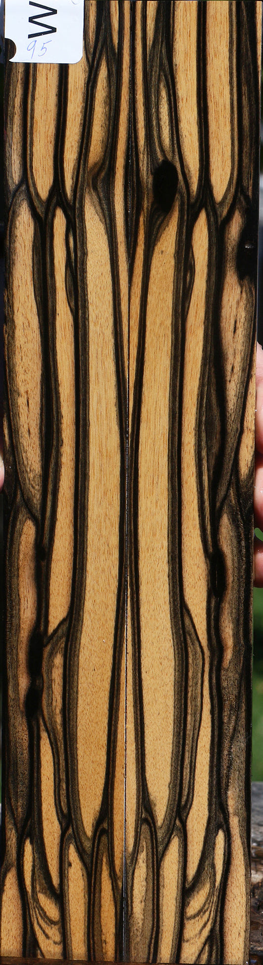 Black & White Ebony Bookmatched Knife Scales